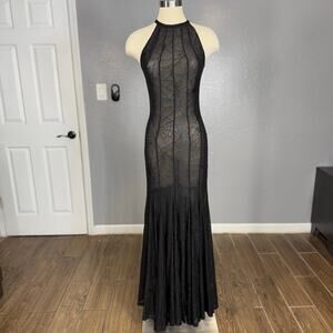 Forest Ink Spinnerette Maxi Dress, Black, XL